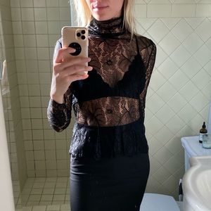 Black Lace Top from Ganni